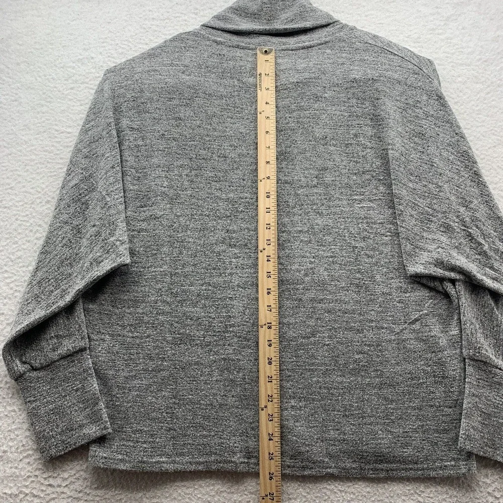 Lucky Brand Sweater Womens Large Heather Gray Relaxed Cowl Neck Soft Thin Preppy